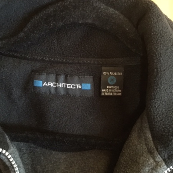 ARCHITECT men’s fleece top size medium, long sleeve, half zipper front, #7672 - Picture 2 of 4